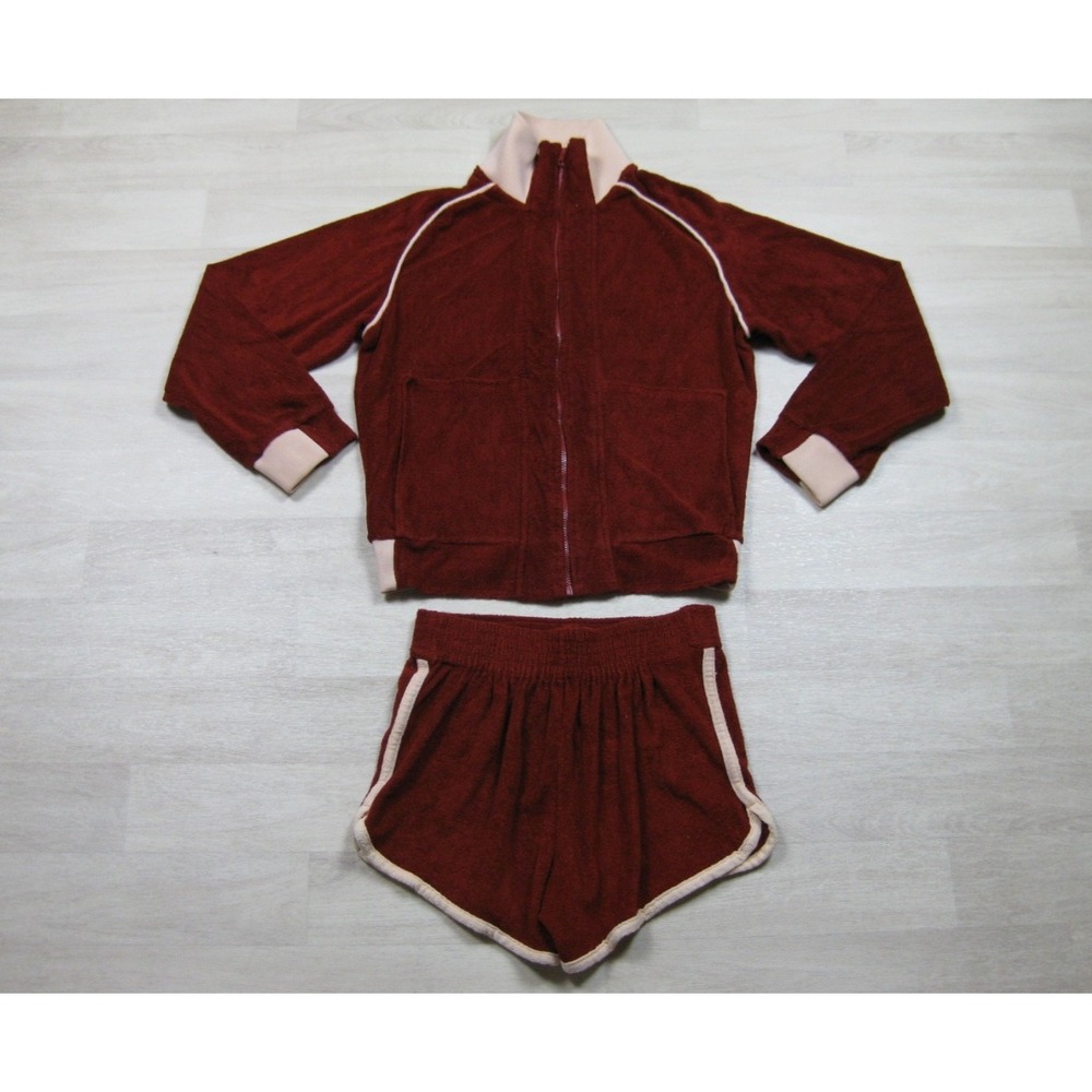 Vintage 70s JC Penney Tracksuit Men's (M/L) Terrycloth Shorts Jacket Beach Sport